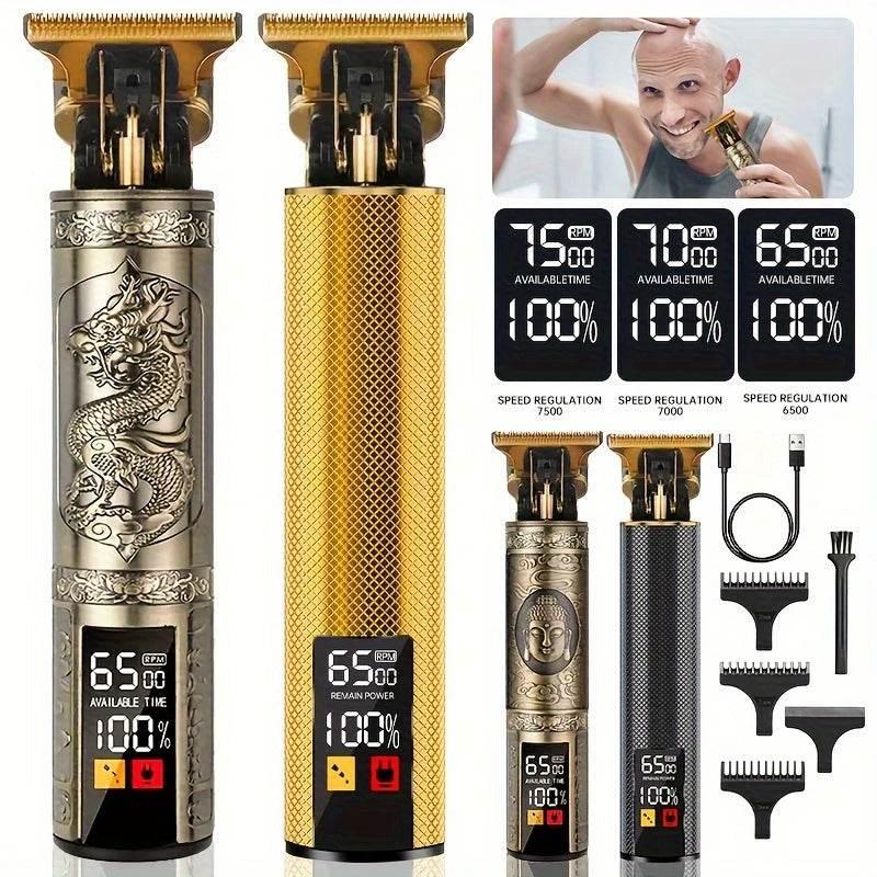 Professional Vintage Hair Clippers and Trimmers Kit, Rechargeable Cordless Haircut & Grooming Set for Men, Beard Trimmer with - Empire P.E