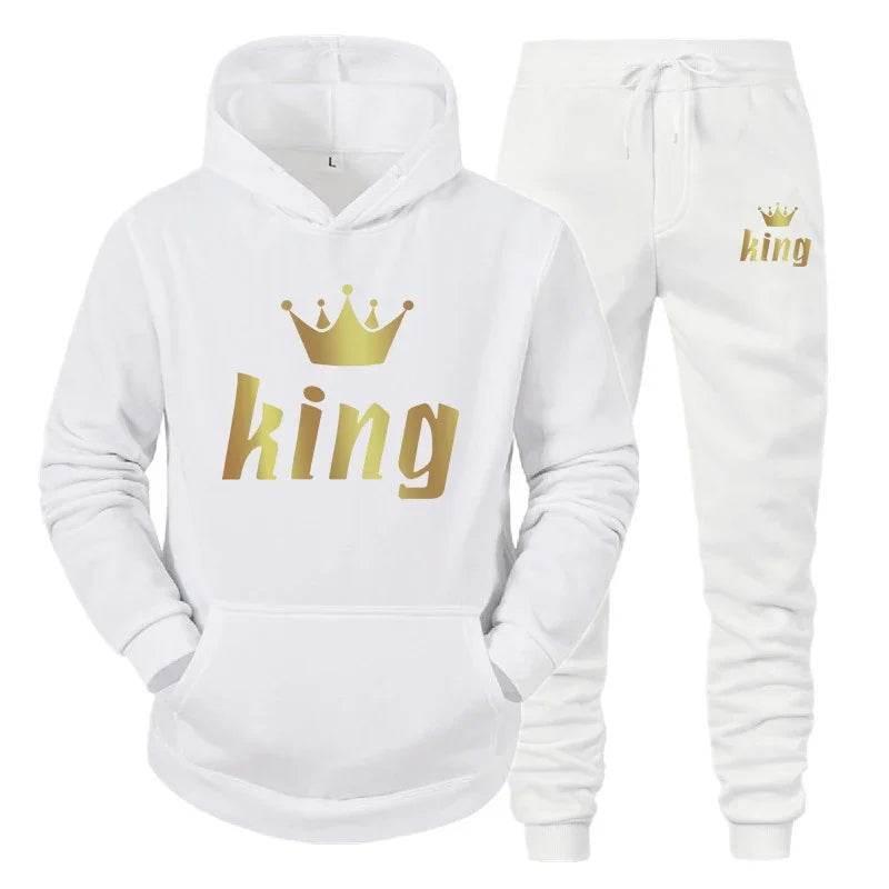King And Queen Couple Outfit Hoodie and Jogger Pants High Quality Men Women Daily Casual Sport Jogging Suit King Queen Tracksuit - Empire P.E