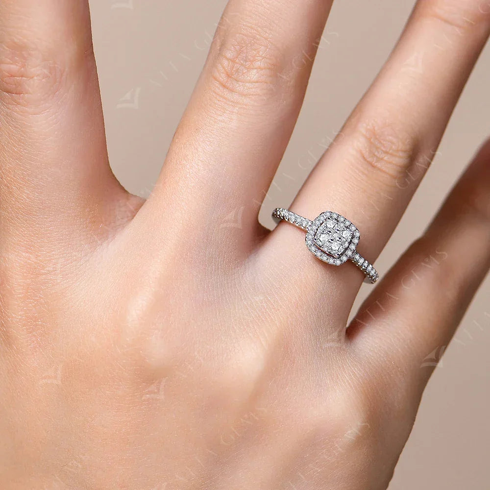 Clover Moissanite Rings for Women D VVS1 Lab Diamond S925 Silver - Empire P.E