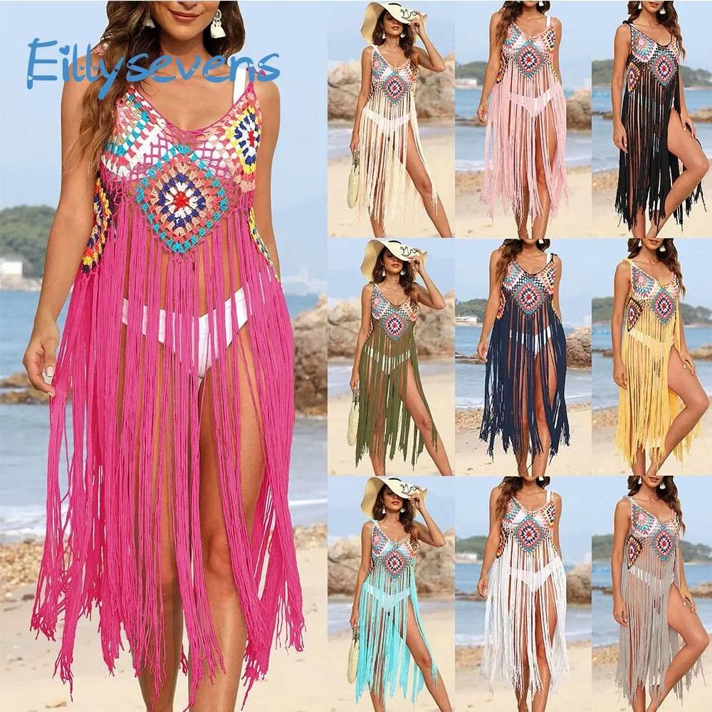 Trendy V-Neck Beach Cover-Up Dress for Women - Empire P.E
