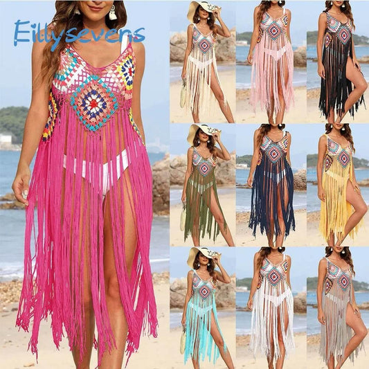 Trendy V-Neck Beach Cover-Up Dress for Women - Empire P.E