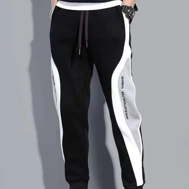 Men Black Pants Hip Hop Drawstring Jogger
