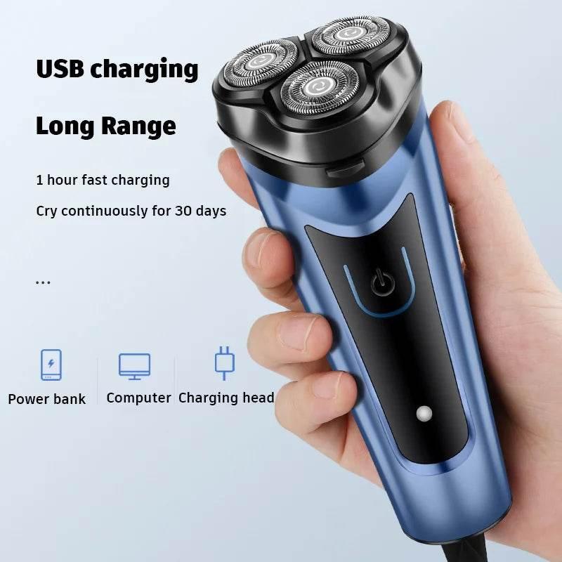 Shaver for Men USB Electric Shaver Powerful Beard Shaving Machine Electric Razor Rechargeable Waterproof - Empire P.E