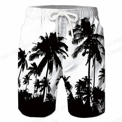 Men's Swimming Coconut Tree 3d Surfing Board Shorts