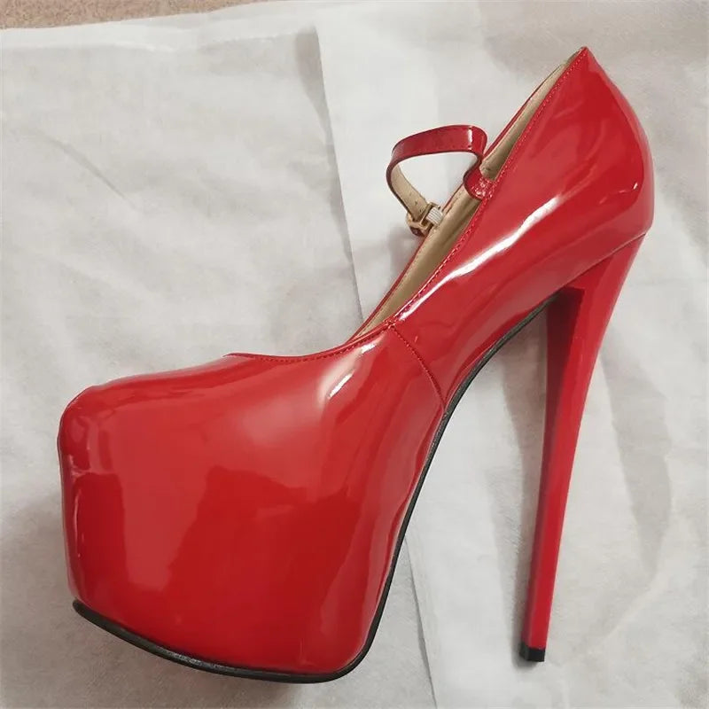 Woman Platforms Pumps Ankle Strap Stilettos - Empire P.E