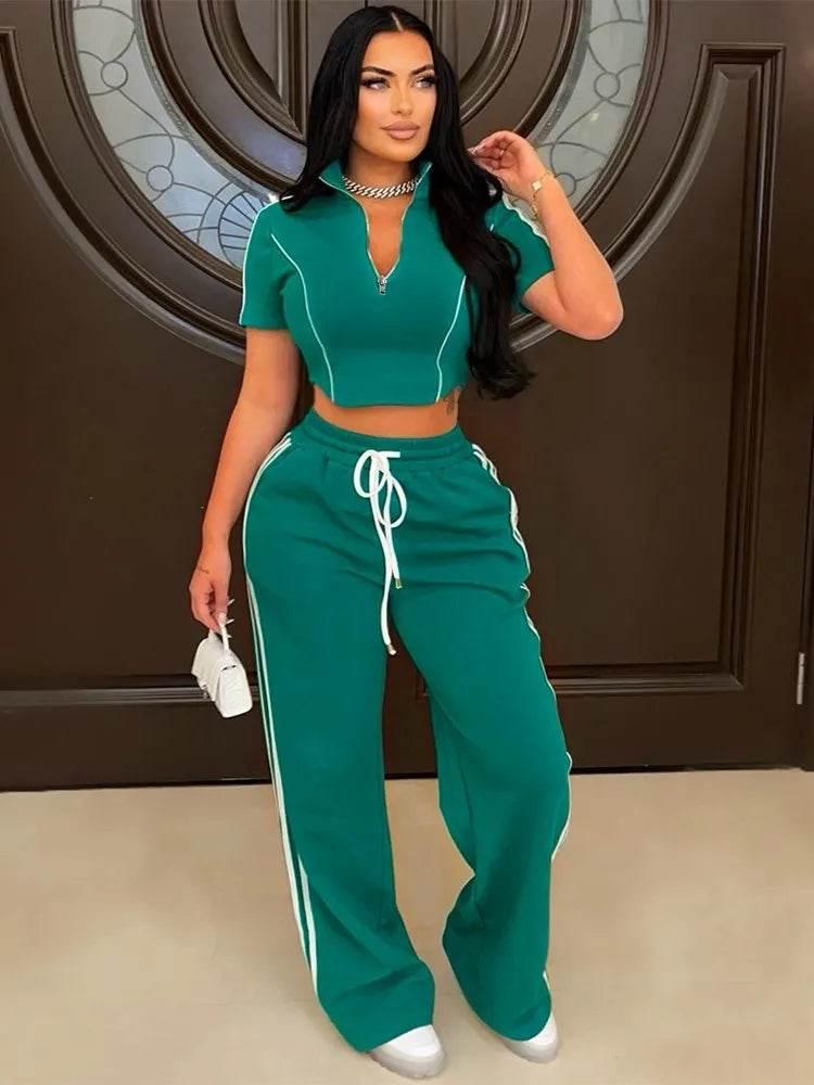 Fashion Casual Short Hoodie 2 Piece Women - Empire P.E