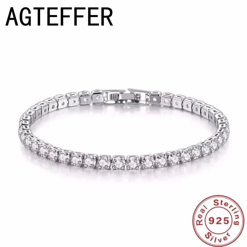 New 925 Sterling Silver Hip Hop Fashion Women's Tennis Bracelet - Empire P.E