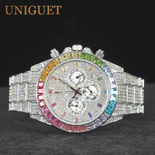 Men's Watch Colorful Diamond Luxury Style - Empire P.E