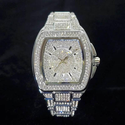 New Luxury Diamond Watch for Men Fashion Shiny Party Jewelry Watches Hip Hop Iced Out Bling Golden Relogio Masculino Dropshiping - Empire P.E