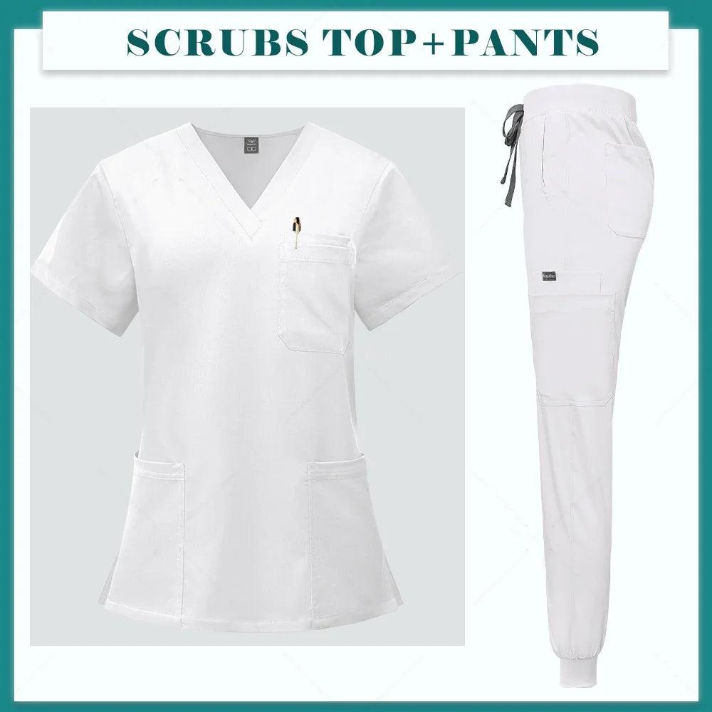 Men Women's Medical Nurse Uniform Surgical Scrubs Set Clinical Nursing Workwear Pet Clothes Lab Suit Veterinaria Spa Accessories - Empire P.E