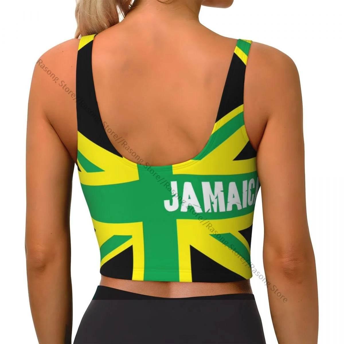 Sports Bra Women Running Yoga Clothes Vest Jamaica Kingdom Flag Gathering Fitness Vest - Empire P.E