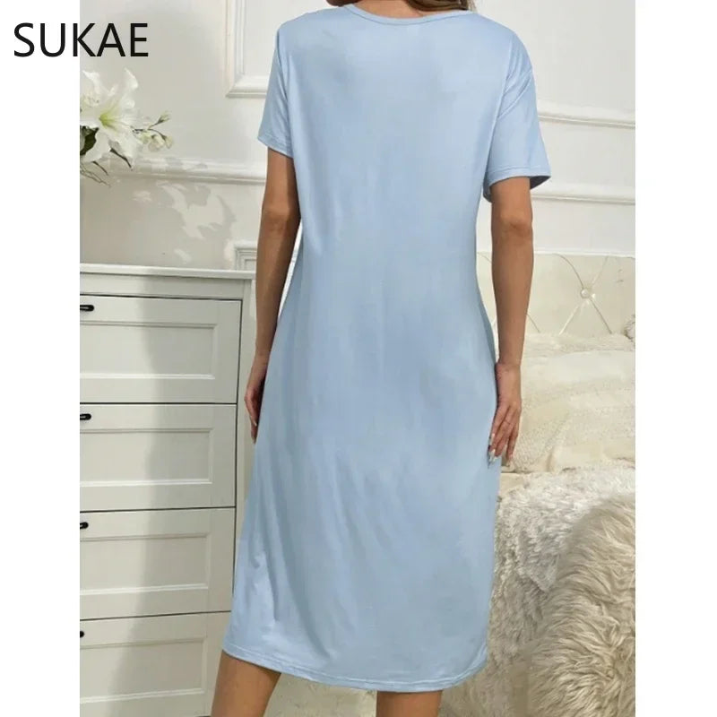Cartoon Milk Silk Nightdress - Empire P.E