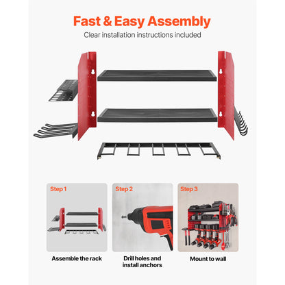 3-Layer Power Tool Wall Mount Holder