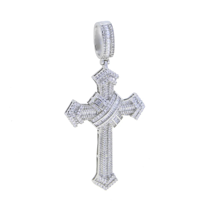 2025 New Cross Pendant Iced Out Zircon Necklace