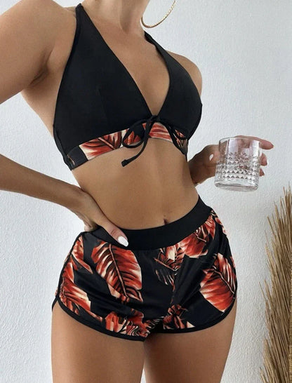 Women 2025 New Sexy Halter Bikini 3 Piece Set