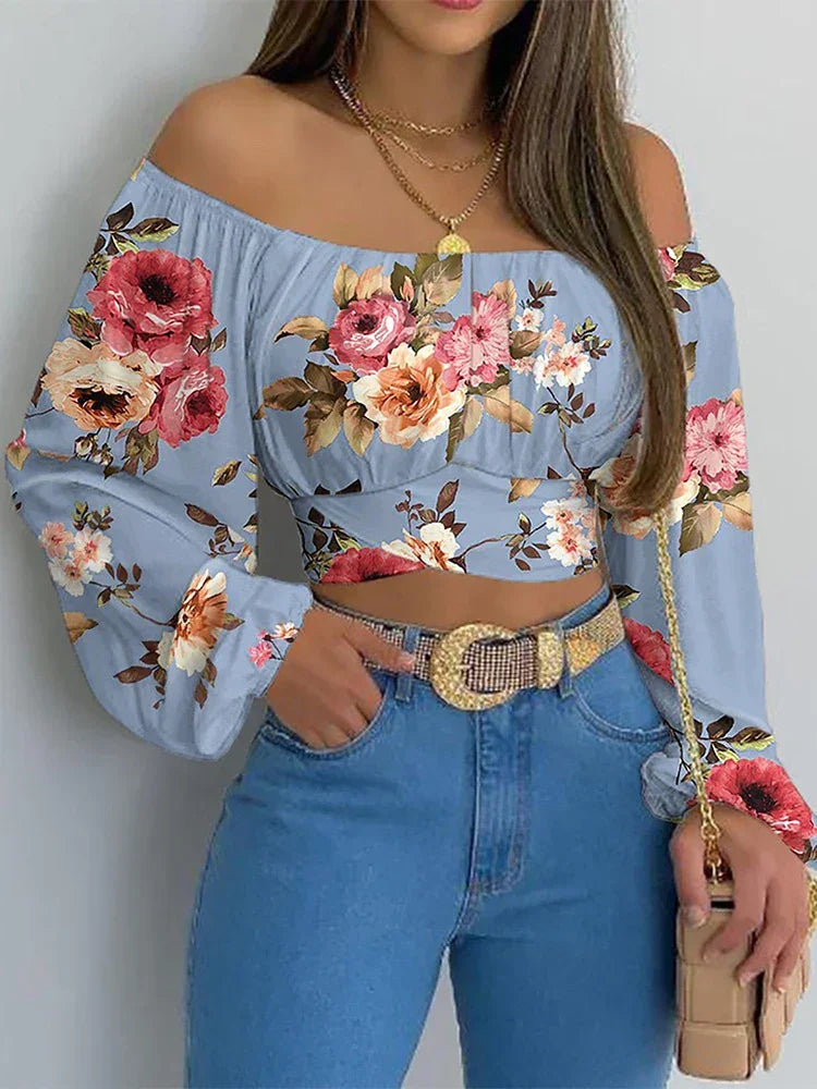 Women Elegant Blouse Casual Long Lantern Sleeve - Empire P.E