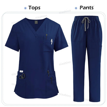 Women's Short Sleeve Tops+Pants Scrub Set - Empire P.E