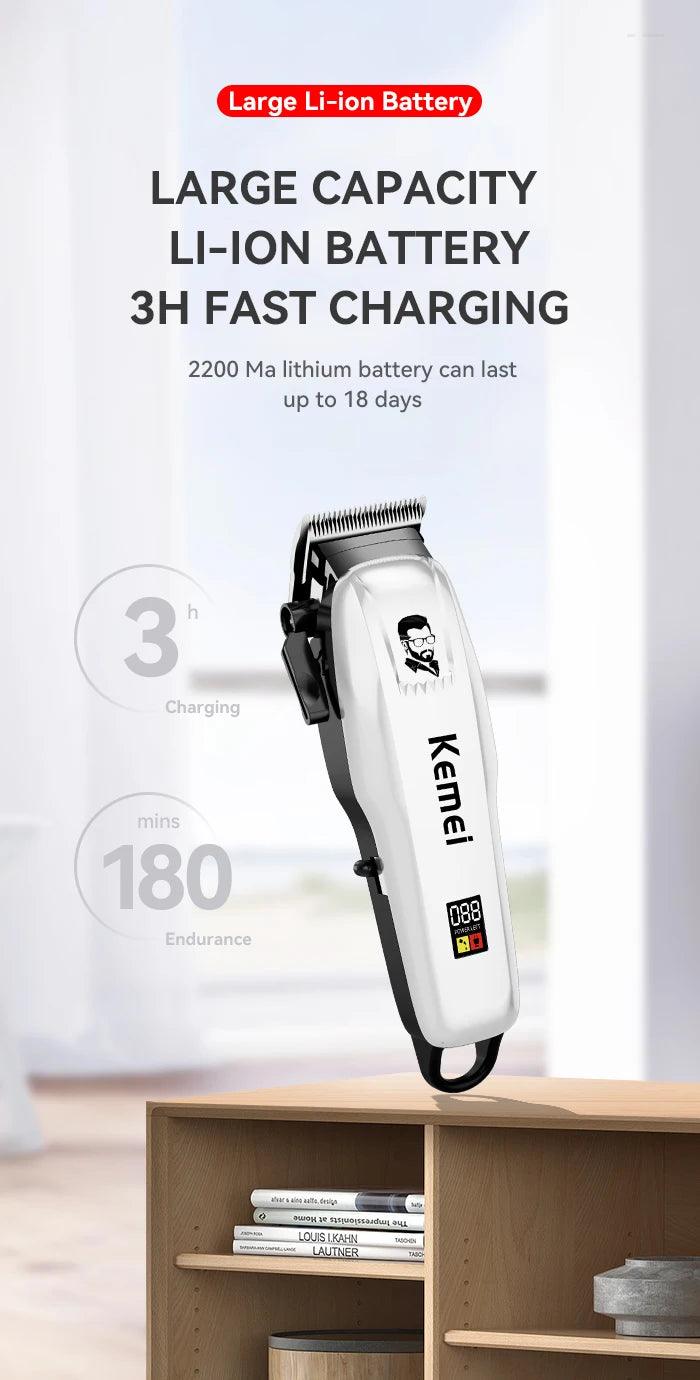 Kemei KM-PG809A KM-PG232 LCD USB Charging Hair Clipper Adjustable - Empire P.E