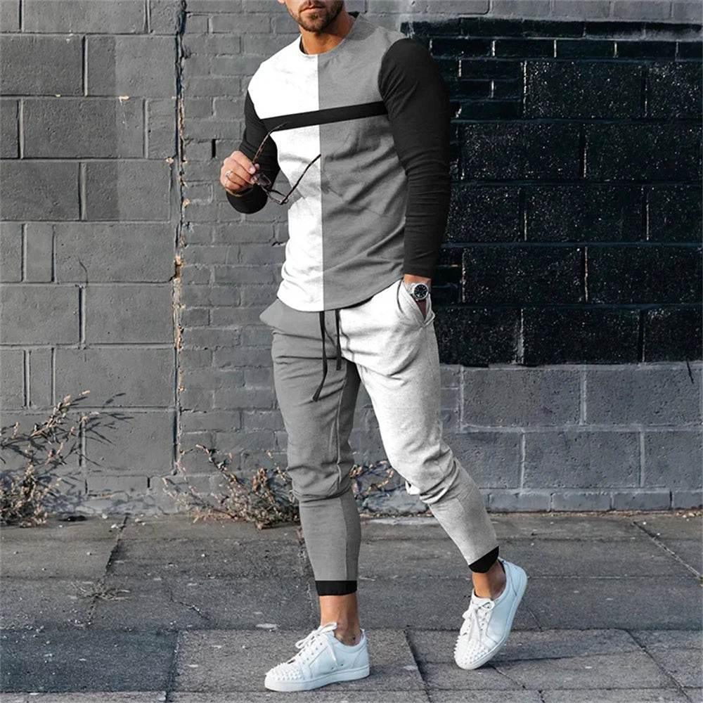 Autumn Casual Fashion 3D Print Men's Sportswear Set Long-Sleeved - Empire P.E