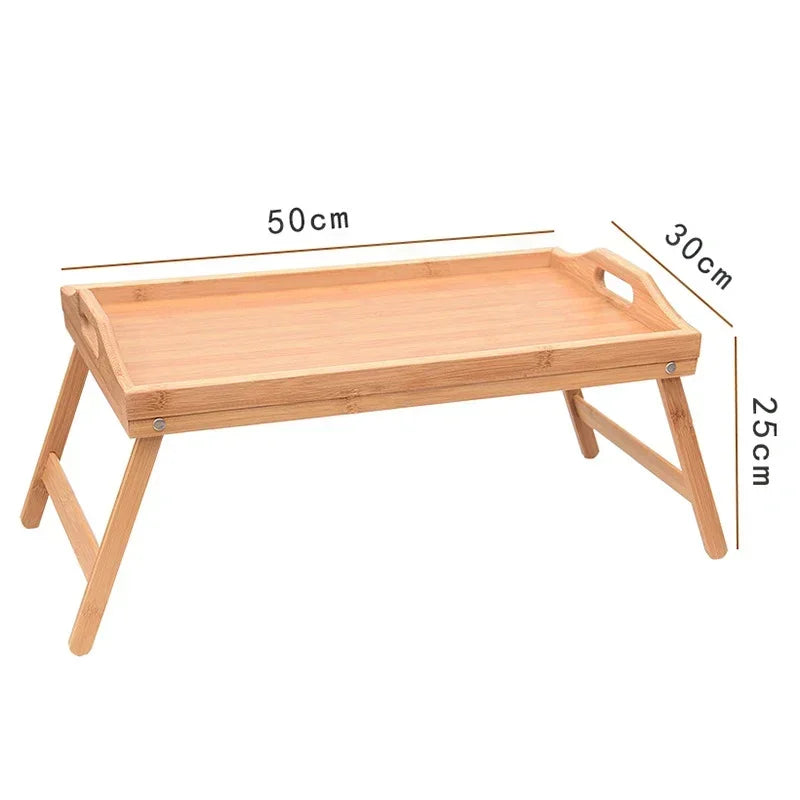 Bamboo Bed Tray Table with Folding Legs Handle - Empire P.E