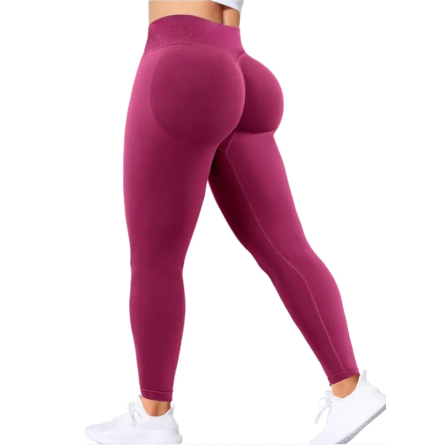 Seamless Women Solid Waist Yoga Pants - Empire P.E