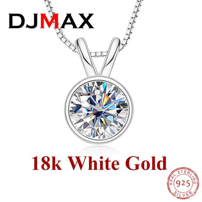 1-2ct D color Moissanite Diamond 18K Gold Plated Classic Necklaces - Empire P.E