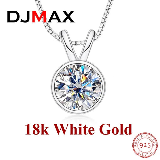 1-2ct D color Moissanite Diamond 18K Gold Plated Classic Necklaces - Empire P.E