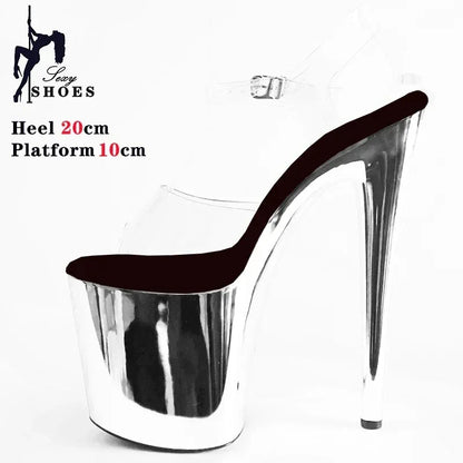 Peep Toe Pole Dance Shoes 8inch - Empire P.E