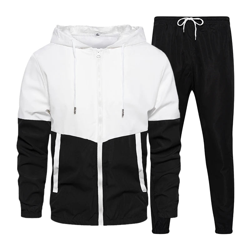 Men Tracksuit Casual Set Mens
