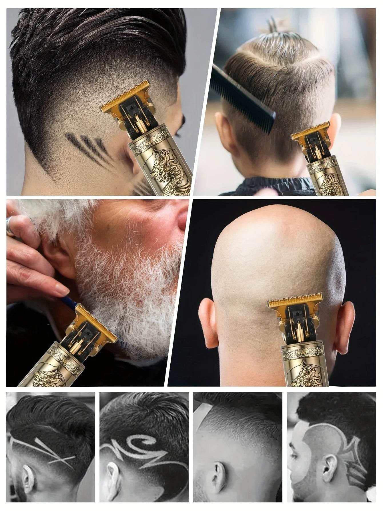 Professional Vintage Hair Clippers and Trimmers Kit, Rechargeable Cordless Haircut & Grooming Set for Men, Beard Trimmer with - Empire P.E