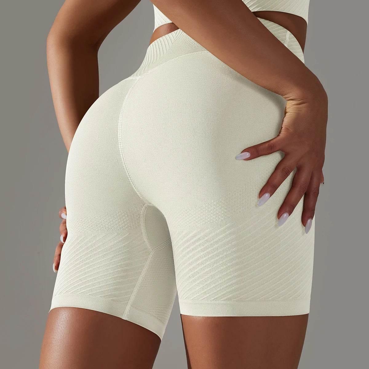 Women Yoga Set Seamless Gym Sportswear Long Seelves High Waist Leggings Sports Clothing Set Fitness Bra Vest Shorts Tracksuit - Empire P.E
