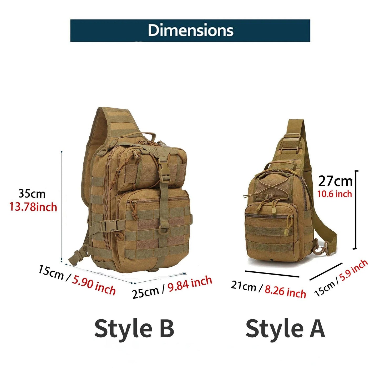 Tactical Assault Pack Sling Backpack Waterproof EDC Rucksack Bag - Empire P.E