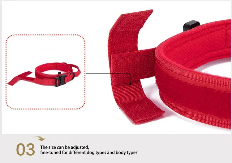 Pet Dog Collar Leash Set Nylon Material Durable Dog Collar Reflective Leash Pet Tactical Training Dog Collar Large Dog Leash Set - Empire P.E
