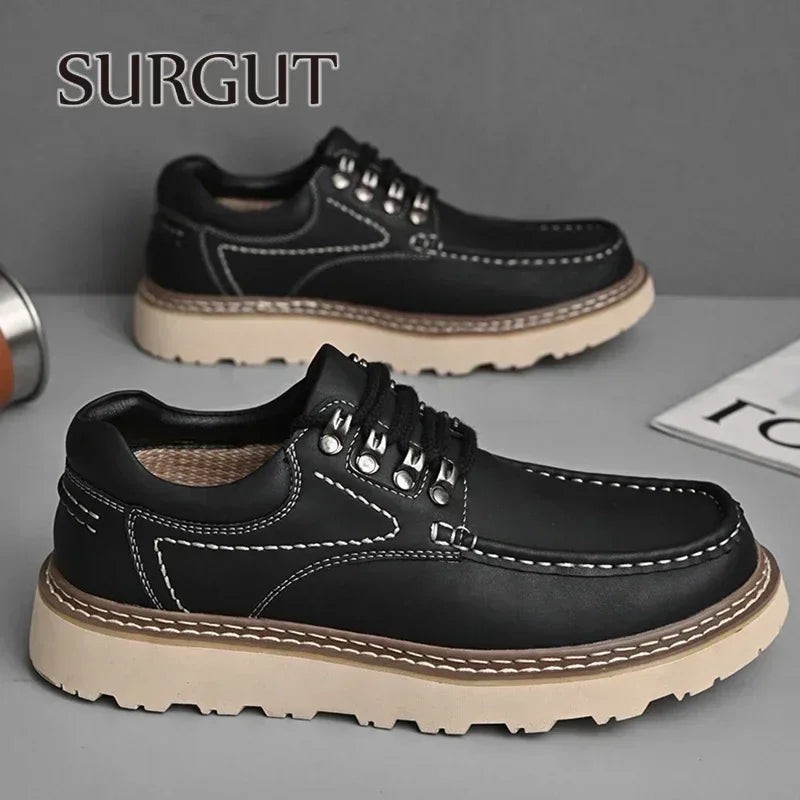 New Men Leather Casual Oxfords Shoes