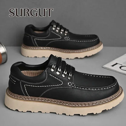 New Men Leather Casual Oxfords Shoes