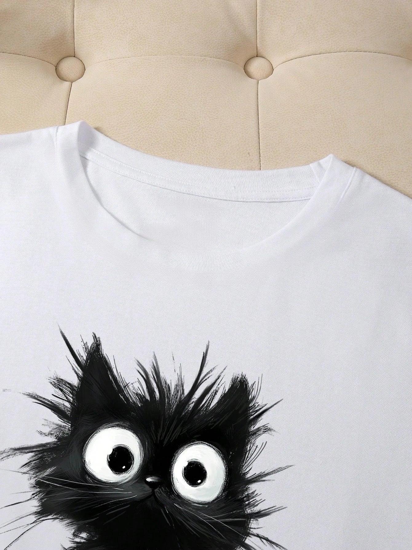 2025 New Women's Cute Cat  T-Shirt