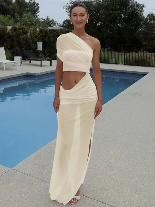 Mesh Hollow Out Backless Sexy Maxi Dress - Empire P.E