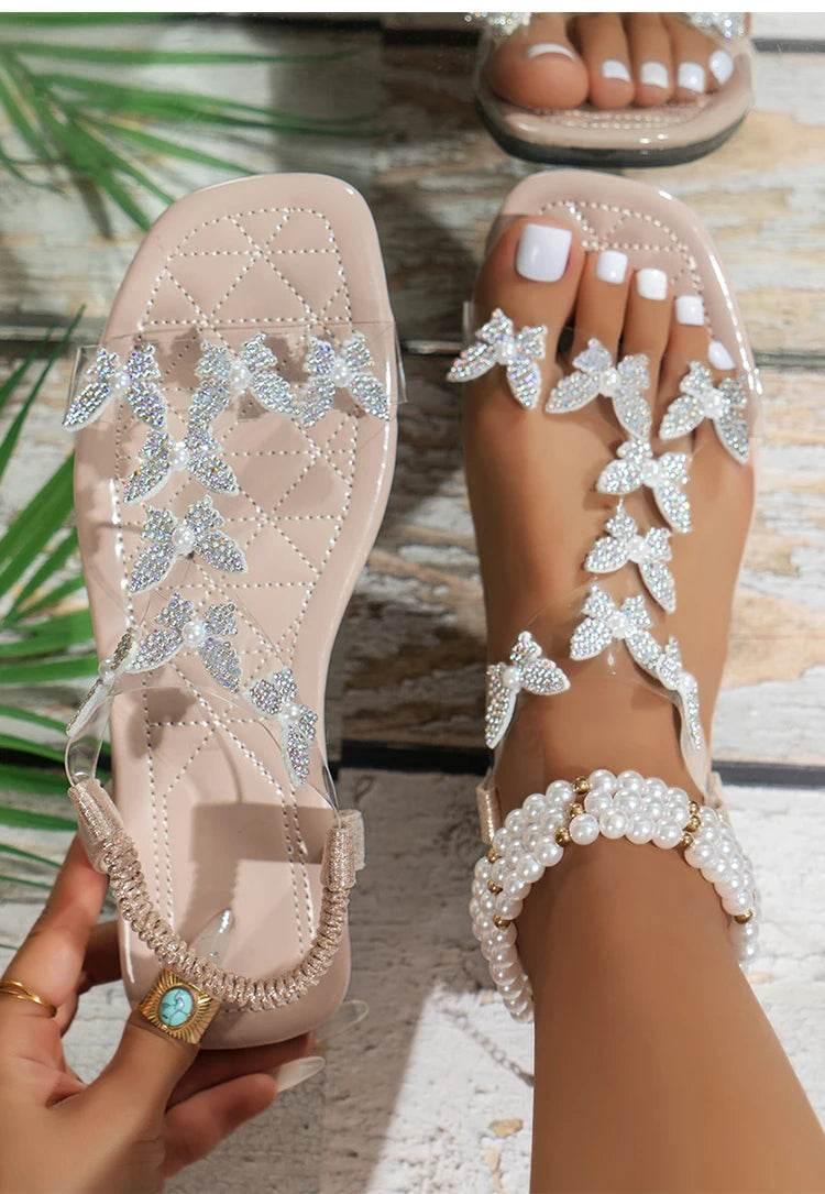 Women's Sandals Bohemia Style Sandals Summer 2025 New Flat Sandalias Mujer Beach PVC Sandals Summer Shoes Woman Elegant Footwear - Empire P.E