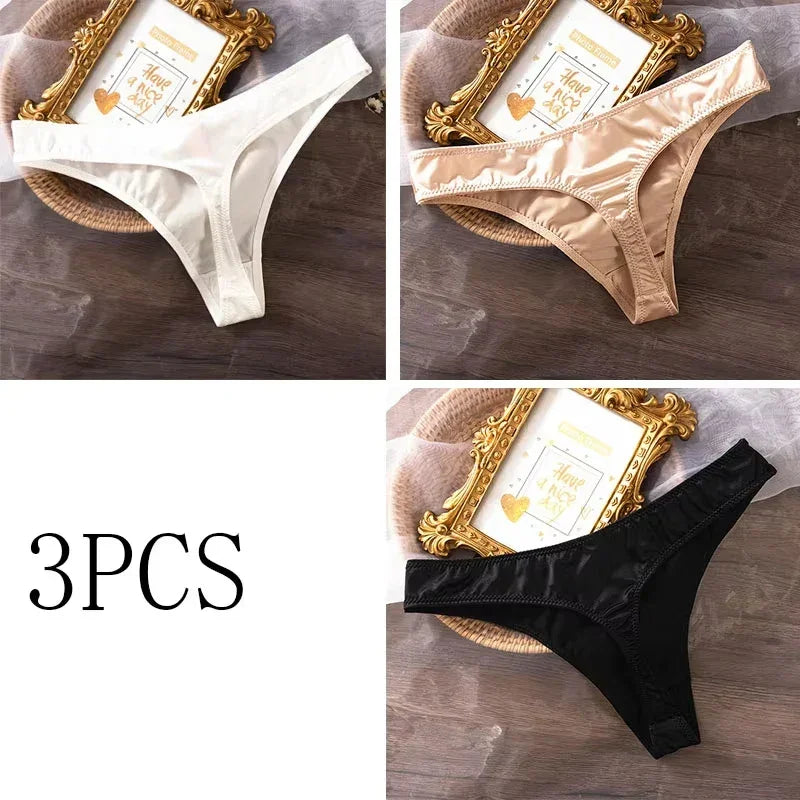 3PCS Ice Silk Seamless Skin-friendly Breathable Briefs Women Underwear - Empire P.E
