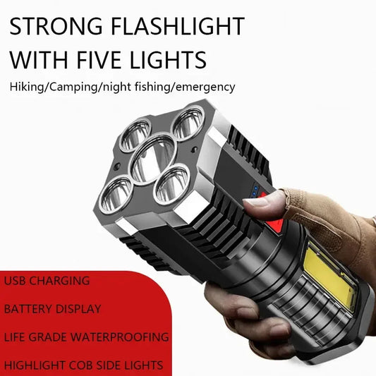 5LED High Power Led Flashlights Rechargeable - Empire P.E