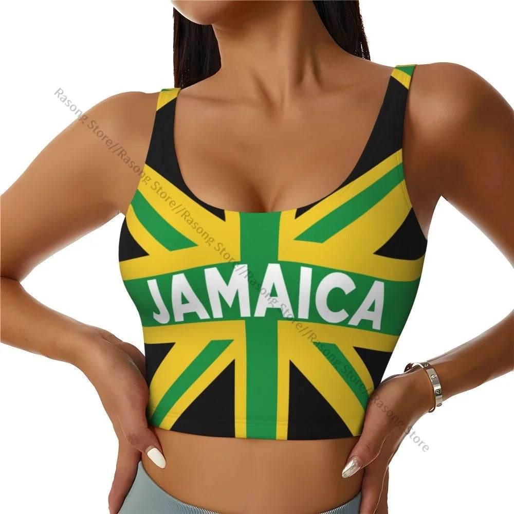 Sports Bra Women Running Yoga Clothes Vest Jamaica Kingdom Flag Gathering Fitness Vest - Empire P.E
