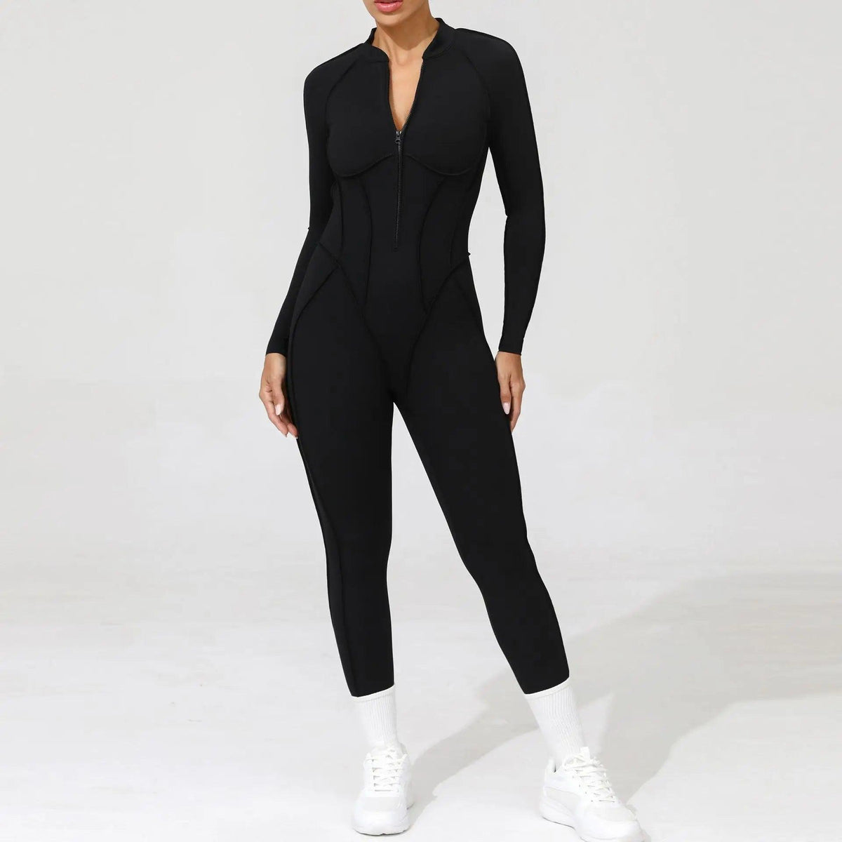 Pad Yoga Jumpsuit Short Sleeve Zipper Sports Wear Gym Fitness - Empire P.E