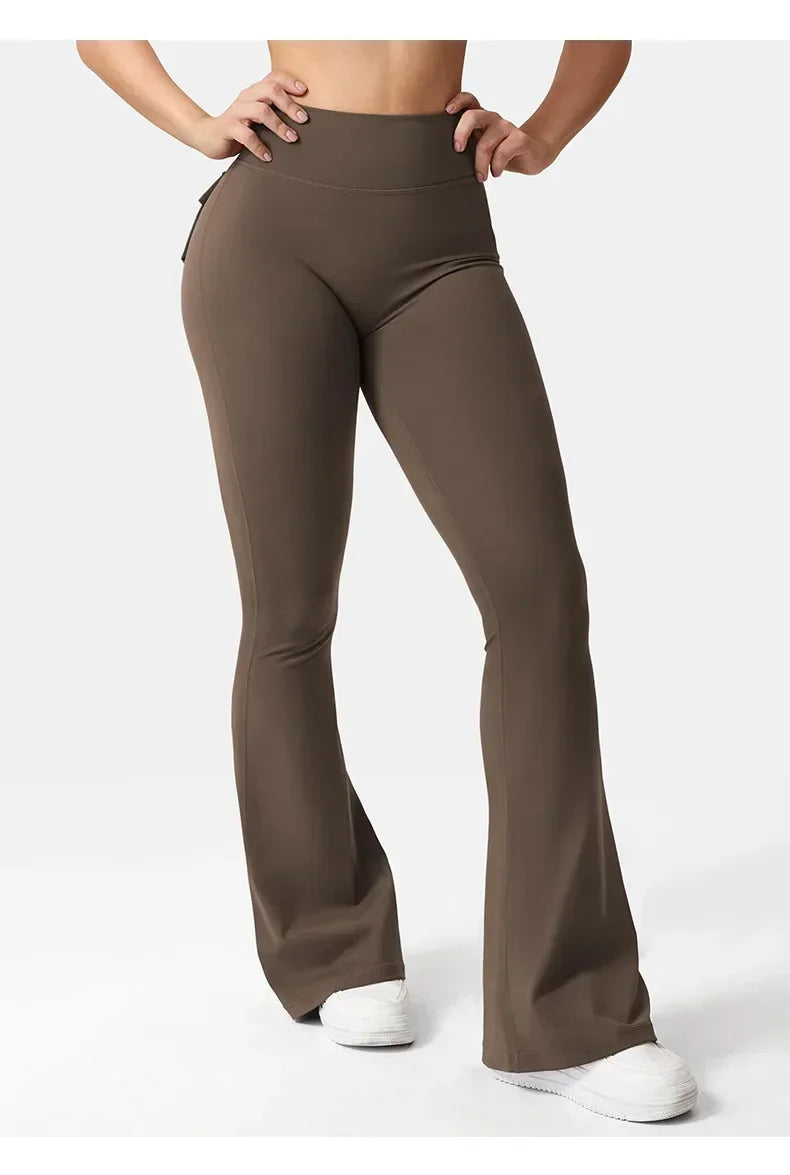 Fitness Yoga Leggings for Women Pocket Scrunched Gym Leggings High Waist Butt Liftting Tights Sexy Booty Shorts Bell-bottoms - Empire P.E