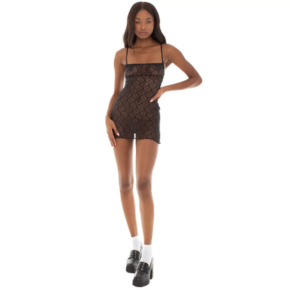 Women Y2k Lace See Through Short Dress - Empire P.E