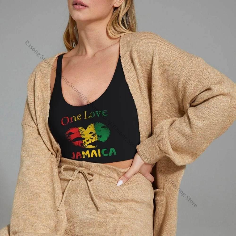 Sports Bra Women Running Yoga Clothes Vest Jamaica Kingdom Flag Gathering Fitness Vest - Empire P.E