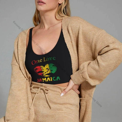Sports Bra Women Running Yoga Clothes Vest Jamaica Kingdom Flag Gathering Fitness Vest - Empire P.E