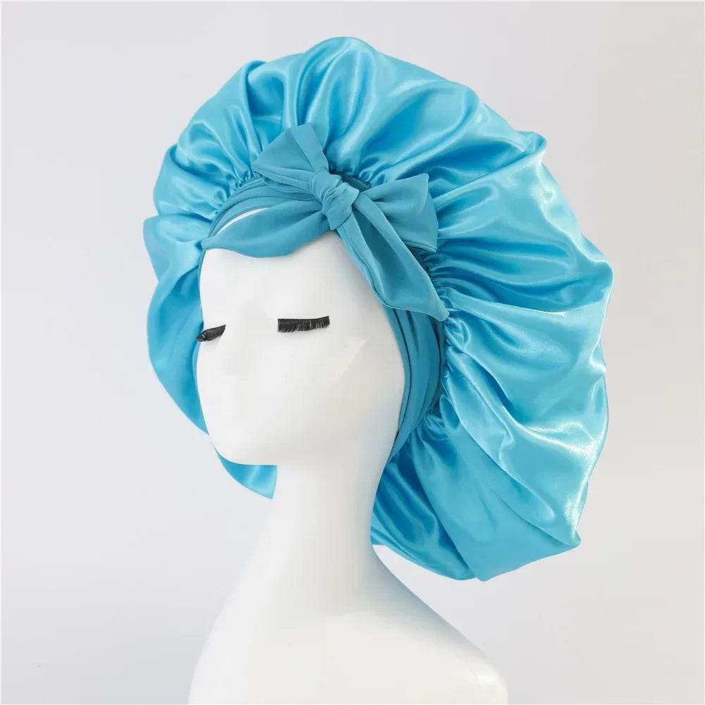 Adjustable Satin Silk Bonnet with Tie Band for Women - Empire P.E