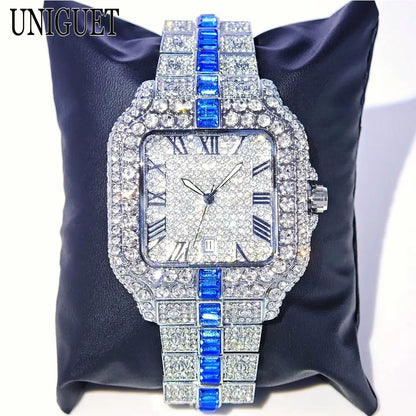 Hot Fashion Full Diamond Hip Hop Iced Out Bling Watch