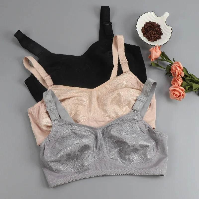 Black Big Women Bras Plus Size Lace Bra For Women Unlined Full Coverage - Empire P.E