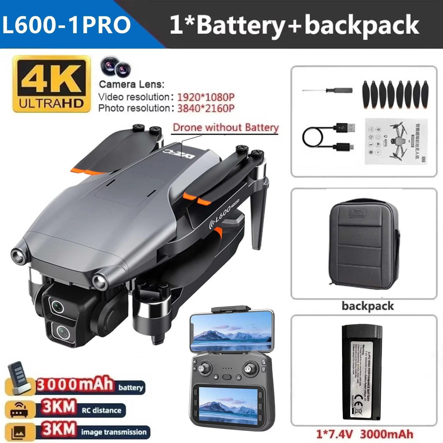 Pro MAX GPS Drone 4K Professional HD Dual Camera - Empire P.E